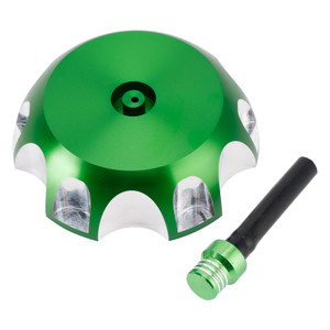 2000-2023 Kawasaki KX65 KX85 KX100 KX125 KX250 Aluminum Gas Fuel Tank Cap with Vent Hose Green Generic
