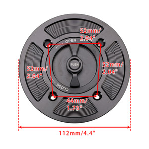 2021-2025 Kawasaki ZX6R ZX10R Quick Release Keyless Fuel Gas Cap 112mm Black Generic