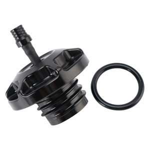 1996-up Touring and Softai Aluminum Gas Fuel Tank Cap with Vent Hose Black Generic