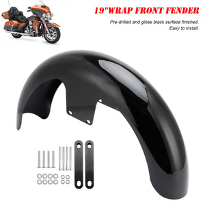 1994-2013 Touring Electra Glide 19"Wrap Front Fender Black Generic