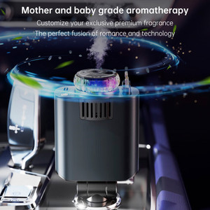 120W Super Fast Car Charger with Retractable Cable Ambient Light Smart Car Air Freshener Starry Sky Roof Car Charger
