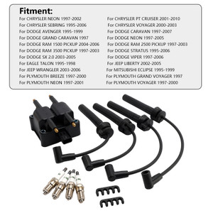 1995-2006 CHRYSLER SEBRING Ignition Coil Pack Spark Plug Wire Set UF189 UF403 UF410 Generic