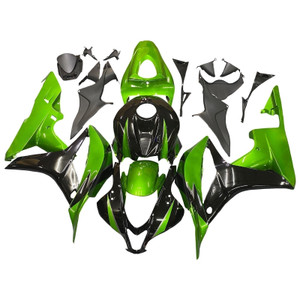 2007-2008 Honda CBR600RR Amotopart Fairings Metallic Black & Green Honda Racing Customs Fairing