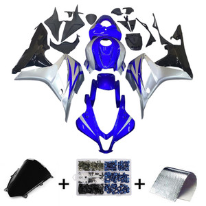 2007-2008 Honda CBR600RR Amotopart Fairings Blue Silver Black CBR Racing Customs Fairing