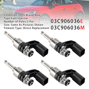 2007-2017 VW Golf Passat Jetta Polo Touran Beetle 4Pcs Fuel Injector 03C906036E 03C906036M Generic