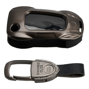 Audi A1 A3 S3 Leather Alloy Zinc Car Key Gray Case Cover Generic