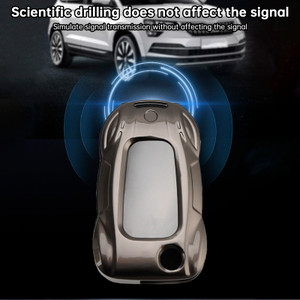 VW Polo Skoda Leather Alloy Zinc Car Key Gray Case Cover Generic