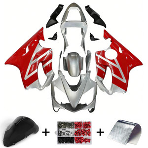 2001-2003 Honda CBR 600 F4i Amotopart Fairings Silver & Red F4i Racing Customs Fairing