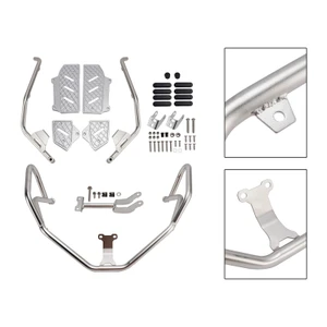 2022-2025 HONDA ADV350 Upper + Lower Engine Guard Frame Crash Bar Kit Silver Generic