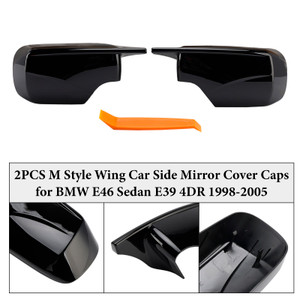 1998-2005 BMW 3 Series E46 Sedan 2PCS M Style Wing Car Side Mirror Cover Caps Black Generic
