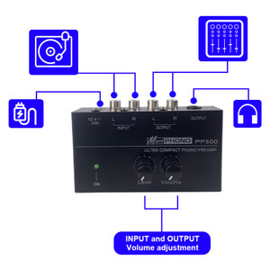 PP500 Phono Preamp Preamplifier with Level Volume Control for LP Vinyl Turntable UK