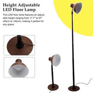 Adjustable LED Floor & Table Lamp 3 Colors Dimmable for Living Room/Office - Black