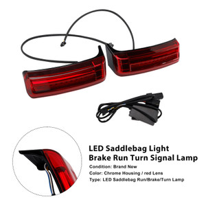 2014-2023 Electra Glide Ultra LED Saddlebag Light Brake Run Turn Signal Lamp Red Generic