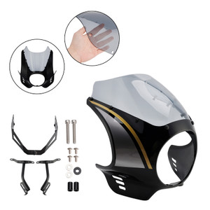 2022-2025 Yamaha XSR900 Headlight Fairing Windshield Black+Gray Generic