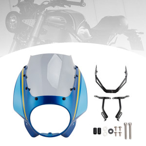 2022-2025 Yamaha XSR900 Headlight Fairing Windshield Blue+Gray Generic