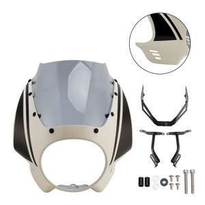 2022-2025 Yamaha XSR900 Headlight Fairing Windshield White+Gray Generic
