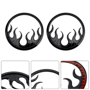 2014-2022 Harley Touring Ultra Flame Speaker Grills Accent Trim Cover Black Generic