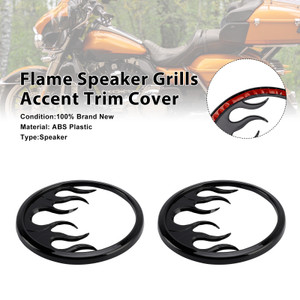 2014-2022 Harley Trike Tri Glide Ultra Flame Speaker Grills Accent Trim Cover Black Generic