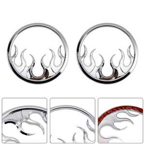 2014-2022 Harley Touring Electra Glide Flame Speaker Grills Accent Trim Cover Chrome Generic