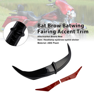 1996-2013 Harley Touring Electra Glide Bat Brow Batwing Fairing Accent Trim Black Generic