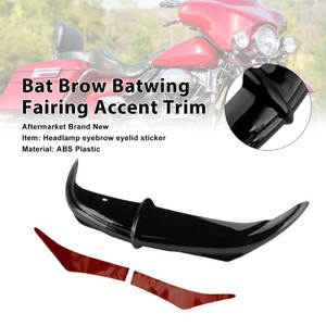 2010-2011 Harley Trike Street Glide Bat Brow Batwing Fairing Accent Trim Black Generic