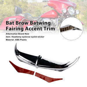 2010-2013 Harley Touring Ultra Limited Bat Brow Batwing Fairing Accent Trim Chrome Generic