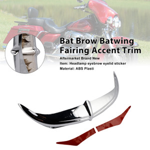 2009-2013 Harley Trike Tri Glide Bat Brow Batwing Fairing Accent Trim Chrome Generic