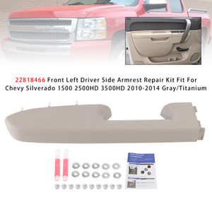 2010-2013 GMC Sierra 1500 Front Left Driver Side Armrest Repair Kit 22818466 Gray/Titanium Generic Generic