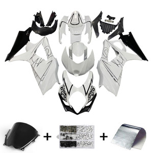 2007-2008 Suzuki GSXR 1000 Amotopart Fairings White Black Alstare Racing Customs Fairing