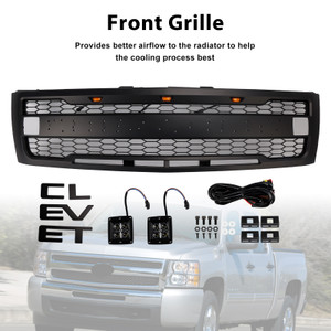 2007-2013 Chevy Silverado 1500 Front Bumper Grille Matte Black Generic
