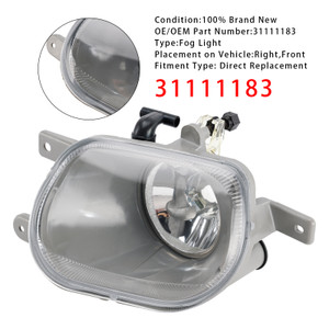 2003-2014 Volvo XC90 Right Front Fog Light Lamp Without Bulb 31111183 Generic