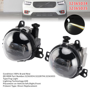 2017-2024 VOLVO XC40 C40 S90 V90 Pair Front Fog Light Lamp 32365034 32365035 Generic