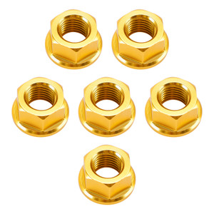 CNC Aluminum Rear Sprocket Carrrier Flange Nuts Set M10x1.25 Gold