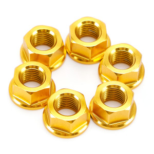 CNC Aluminum Rear Sprocket Carrrier Flange Nuts Set M10x1.25 Gold