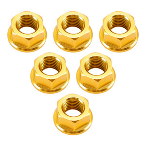 CNC Aluminum Rear Sprocket Carrrier Flange Nuts Set M10x1.25 Gold