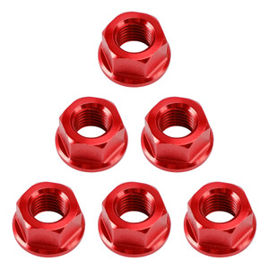 CNC Aluminum Rear Sprocket Carrrier Flange Nuts Set M10x1.25 Red