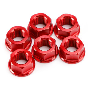 CNC Aluminum Rear Sprocket Carrrier Flange Nuts Set M10x1.25 Red