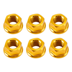 CNC Aluminum Rear Sprocket Carrrier Flange Nuts Set M10x1.5mm Gold