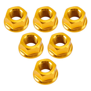 CNC Aluminum Rear Sprocket Carrrier Flange Nuts Set M10x1.5mm Gold