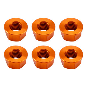 CNC Aluminum Rear Sprocket Carrrier Flange Nuts Set M10x1.5mm Orange