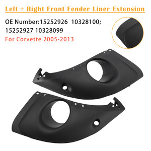 2005-2013 Chevy Corvette Left+Right Front Fender Liner Extension 15252926 10328100 Generic