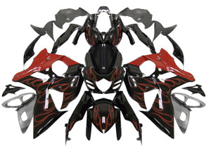 Fairings Suzuki GSXR 1000 Black & Red Flame Racing  (2009-2016)
