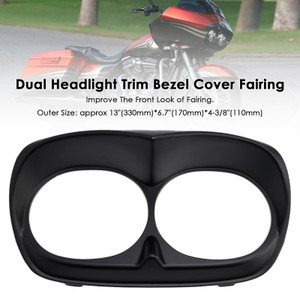 1998-2013 Harley Davidson Road Glide Dual Headlight Trim Bezel Cover Fairing Matte Black Generic