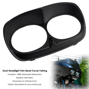 2010-2013 H-D headlight assembly Dual Headlight Trim Bezel Cover Fairing Matte Black Generic