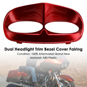 2010-2013 H-D headlight assembly Dual Headlight Trim Bezel Cover Fairing Red Generic