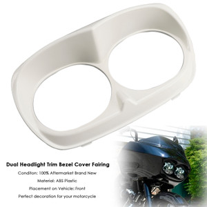 1998-2013 Harley Davidson Road Glide Dual Headlight Trim Bezel Cover Fairing White Generic