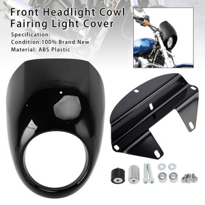 1973-up Sportster Dyna XL 883 1200 FX Headlight Fairing Light Cover Black Generic