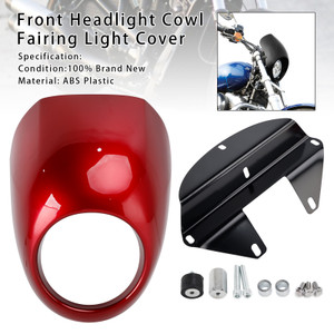 1973-up Sportster Dyna XL 883 1200 FX Headlight Fairing Light Cover Red Generic