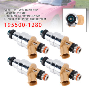 1991-1994 Mercury Capri Base Convertible 2-Door 1.6L 4Pcs Fuel Injector 195500-1280 Generic