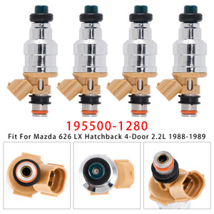 1988-1989 Mazda MX-6 DX LX Coupe 2-Door 2.2L 4Pcs Fuel Injector 195500-1280 Generic